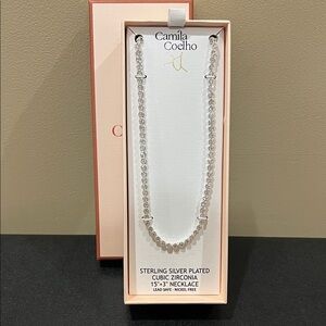 Camila Coelho | Silver Cubic Zirconia Choker Necklace